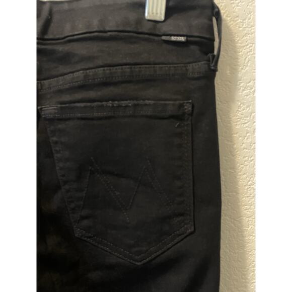Mother Looker Ankle Fray Jeans Womens 28 Stretch Denim Black - Picture 3 of 9